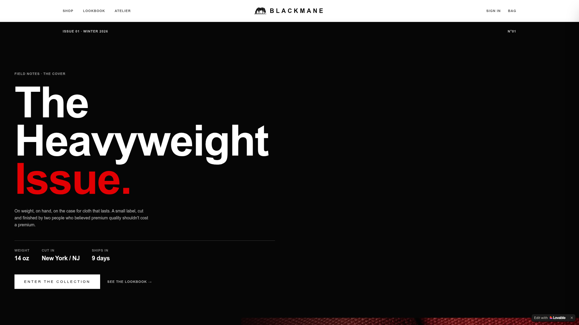 Screenshot of Blackmane — The Heavyweight Issue